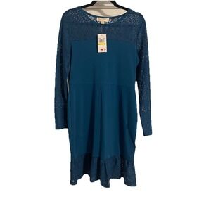 MICHAEL KORS Women's long sleeved Teal  Dress Size M